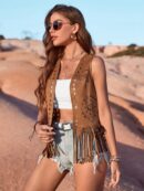 Chaleco Boho con Flecos de Gamuza para Primavera/Verano