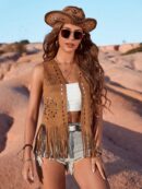 Chaleco Boho con Flecos de Gamuza para Primavera/Verano