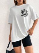 Camiseta Casual de Verano con Estampado y Manga Caída