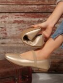 Zapatos Negros de Punta Cuadrada y Banda Elástica