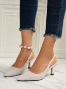 Zapatos de Tacón Elegantes con Correa Trasera y Tacón Piramidal