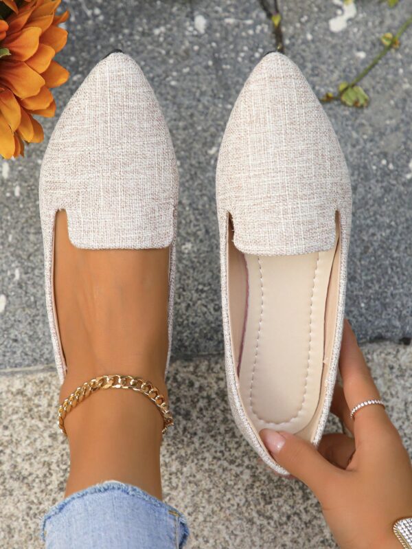 Mocasines Casuales de Puntera Puntiaguda con Hilos Dorados