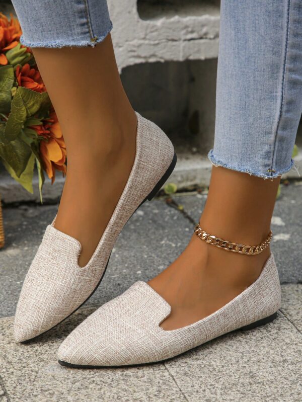 Mocasines Casuales de Puntera Puntiaguda con Hilos Dorados - Image 2