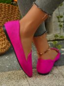 Mocasines Casuales de Puntera Puntiaguda con Hilos Dorados