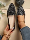 Zapatos Planos Estampados con Punta Afilada y Diseño Deslizable