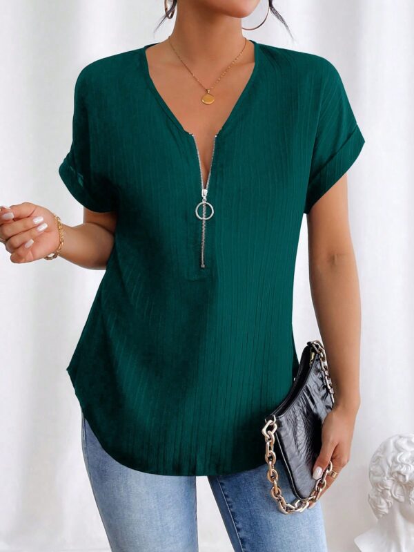 Blusa Casual con Cremallera y Manga Murciélago - Image 50