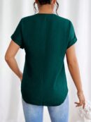 Blusa Casual con Cremallera y Manga Murciélago