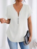 Blusa Casual con Cremallera y Manga Murciélago