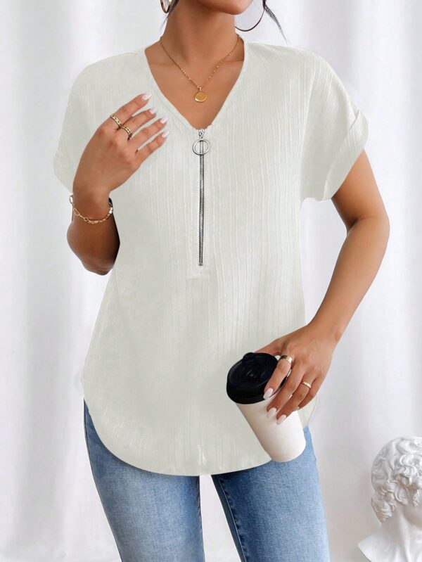 Blusa Casual con Cremallera y Manga Murciélago - Image 20
