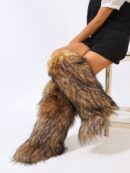 Botas de Nieve Peludas de Caña Media para Mujer