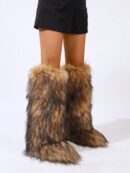 Botas de Nieve Peludas de Caña Media para Mujer