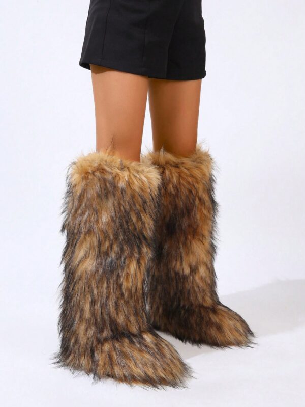 Botas de Nieve Peludas de Caña Media para Mujer - Image 53