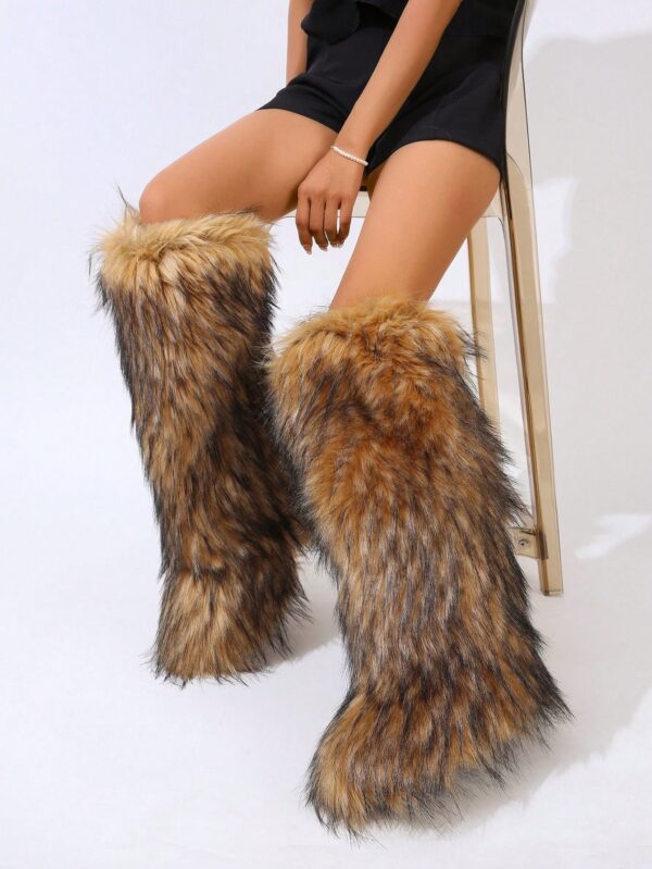 Botas de Nieve Peludas de Caña Media para Mujer - Image 51