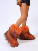 Botas de Nieve Peludas de Caña Media para Mujer
