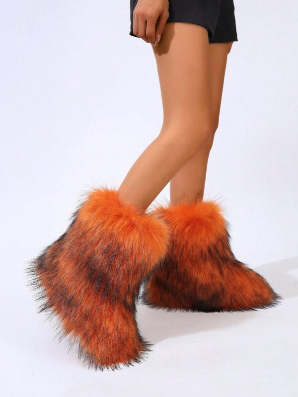 Botas de Nieve Peludas de Caña Media para Mujer - Image 49