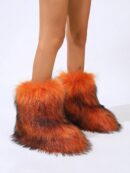 Botas de Nieve Peludas de Caña Media para Mujer