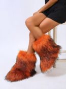 Botas de Nieve Peludas de Caña Media para Mujer