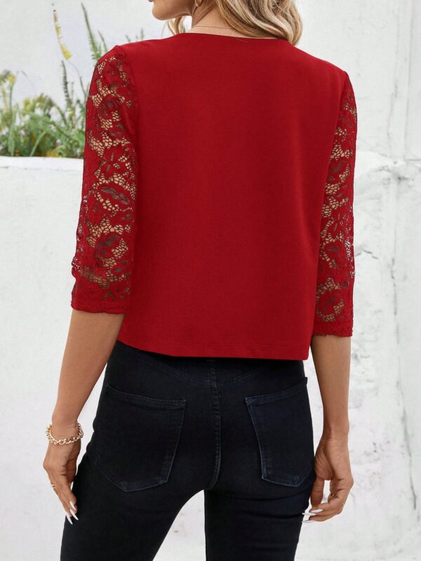 Blazer Mujer con Encaje en Mangas y Abertura frontal - Image 29