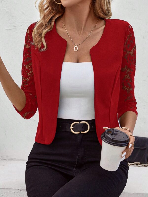 Blazer Mujer con Encaje en Mangas y Abertura frontal - Image 31
