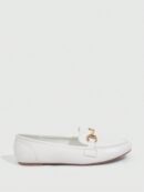 Mocasines de Mujer con Hebilla Metálica y Tacón Plano