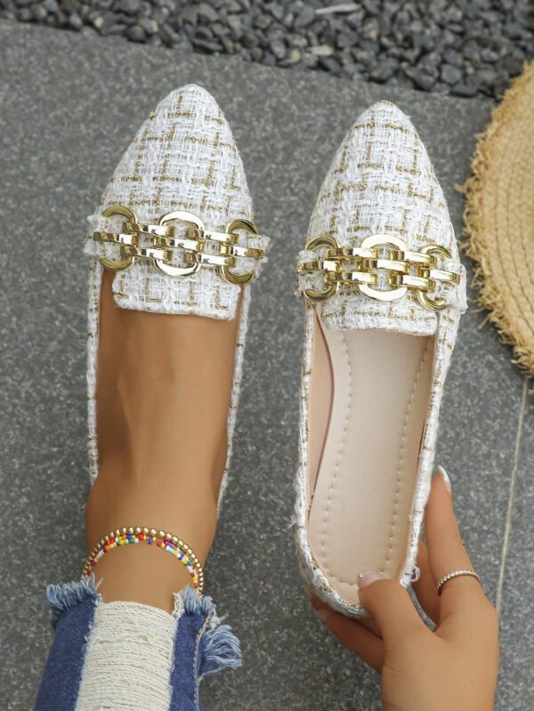 Zapatos Planos Estampados con Punta Afilada y Diseño Deslizable