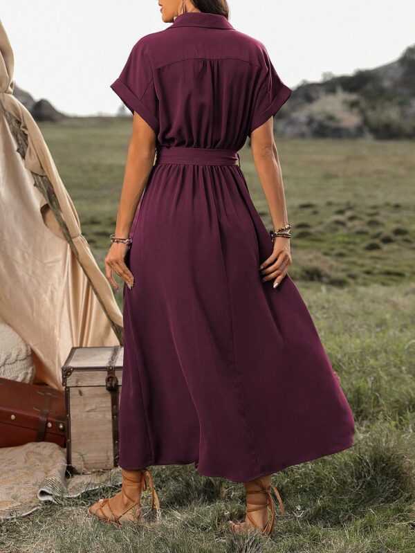 Vestido Maxi con Botones y Mangas Murciélago - Image 2
