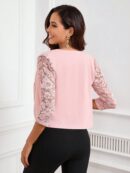 Blazer Mujer con Encaje en Mangas y Abertura frontal