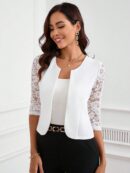 Blazer Mujer con Encaje en Mangas y Abertura frontal