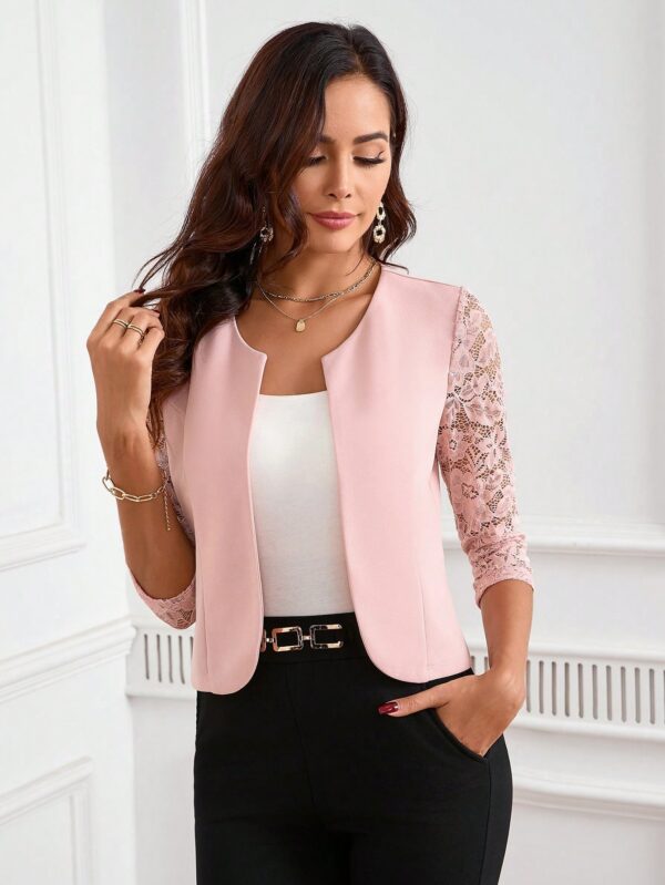 Blazer Mujer con Encaje en Mangas y Abertura frontal - Image 44