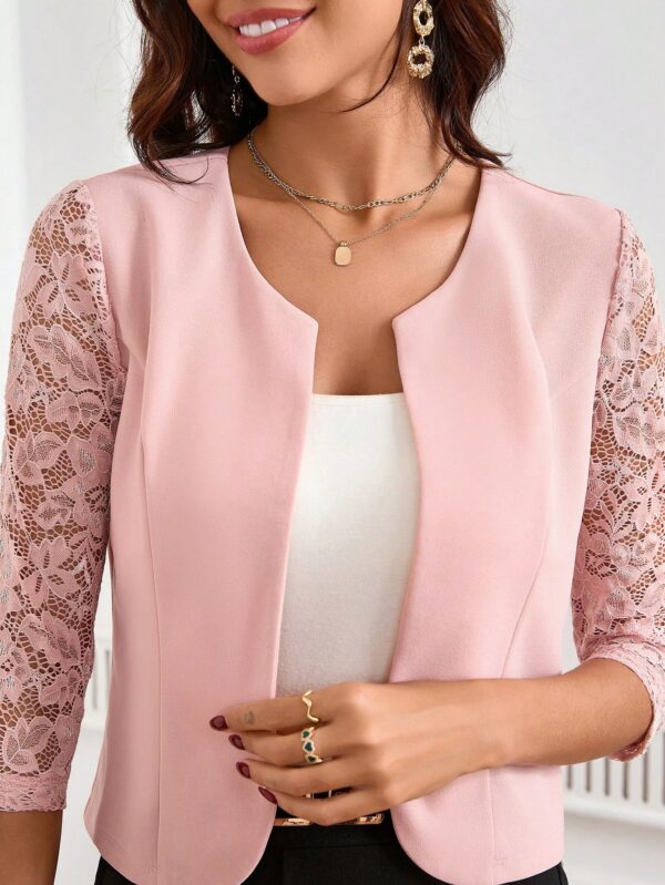 Blazer Mujer con Encaje en Mangas y Abertura frontal - Image 46
