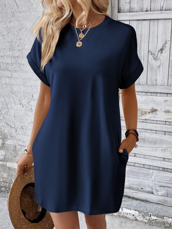Vestido Casual Manga Murciélago con Bolsillo Oculto - Image 157
