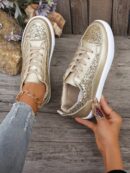 Zapatillas Deportivas de Lona en Negro, Talla Grande