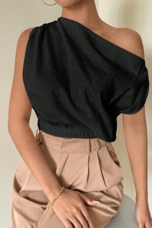 Blusa Satinada sin Mangas para Mujer, Estilo Minimalista