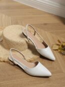 Zapatos Planos de Cuero Suave con Punta Puntiaguda y Diseño Bicolor