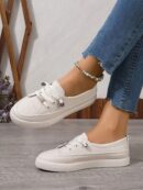 Zapatillas Deportivas Planas de Mujer con Detalles de Strass