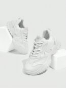 Zapatillas Deportivas Chunky de Malla Blanca con Cordones