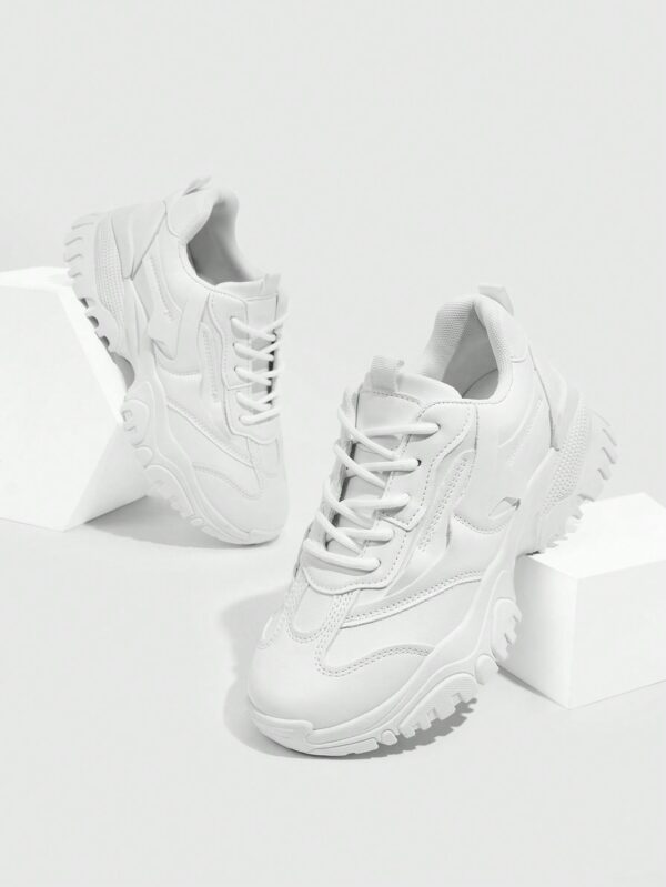 Zapatillas Deportivas Chunky de Malla Blanca con Cordones - Image 23
