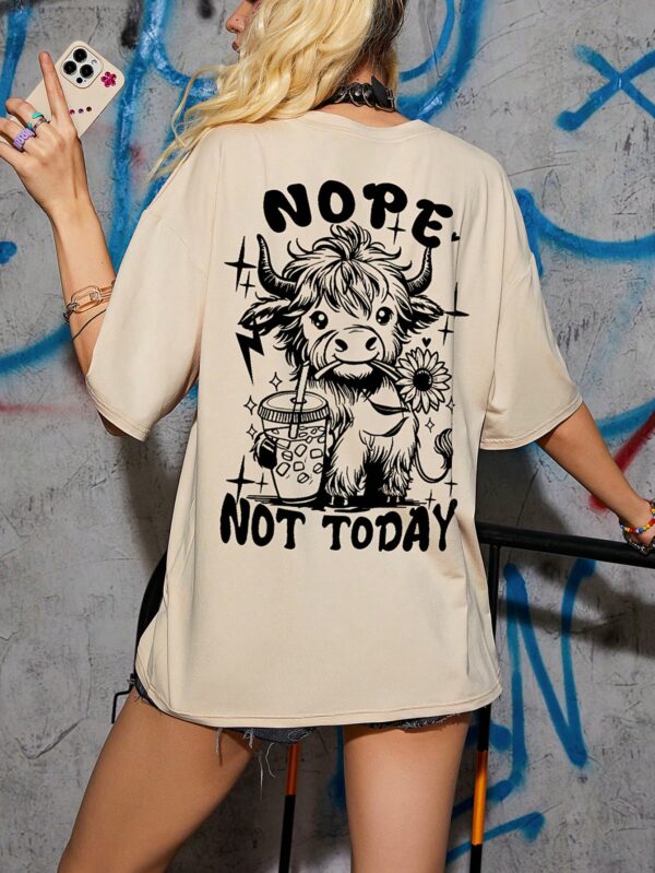 Camiseta Casual de Verano con Estampado y Manga Caída - Image 7