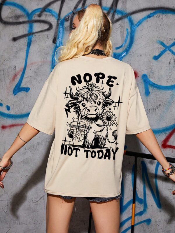 Camiseta Casual de Verano con Estampado y Manga Caída - Image 9