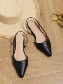 Zapatos Planos de Cuero Suave con Punta Puntiaguda y Diseño Bicolor