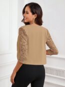 Blazer Mujer con Encaje en Mangas y Abertura frontal