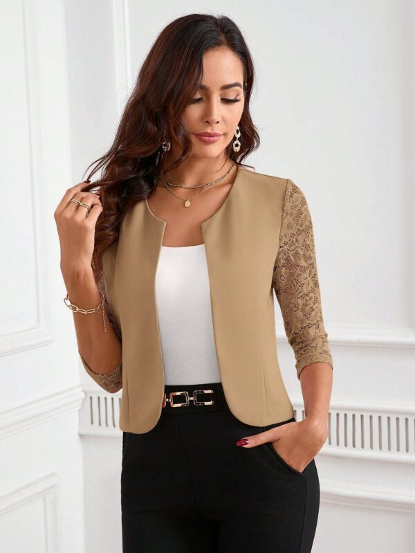 Blazer Mujer con Encaje en Mangas y Abertura frontal - Image 24