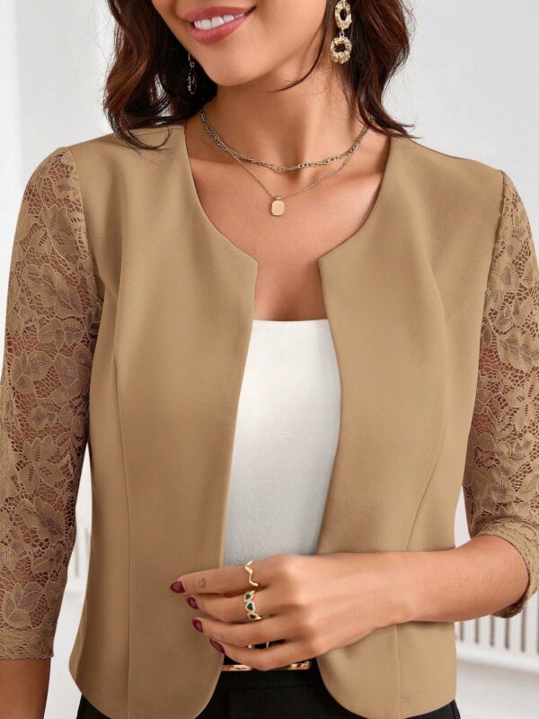 Blazer Mujer con Encaje en Mangas y Abertura frontal - Image 27
