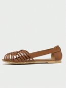 Zapatos Planos de Mujer con Detalles Tejidos y Talón Abierto