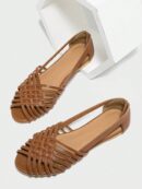 Zapatos Planos de Mujer con Detalles Tejidos y Talón Abierto