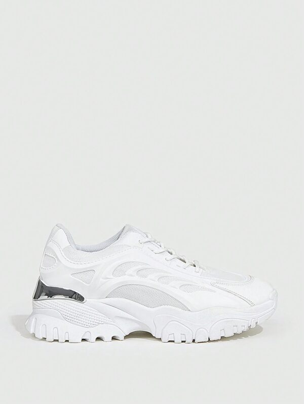 Zapatillas Deportivas Chunky de Malla Blanca con Cordones - Image 16
