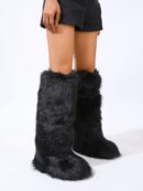 Botas de Nieve Peludas de Caña Media para Mujer