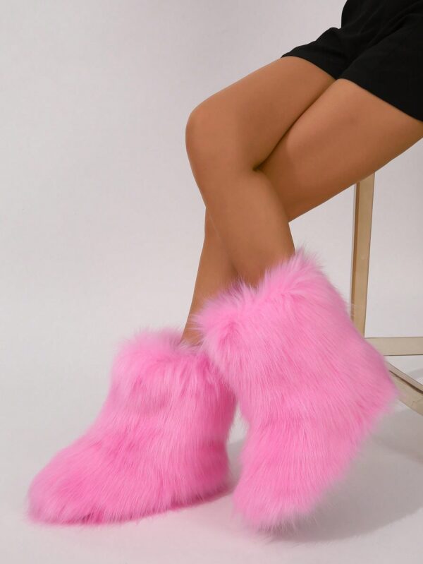 Botas de Nieve Peludas de Caña Media para Mujer - Image 69
