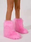 Botas de Nieve Peludas de Caña Media para Mujer