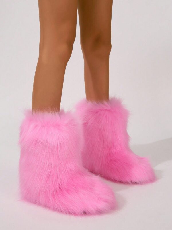 Botas de Nieve Peludas de Caña Media para Mujer - Image 67